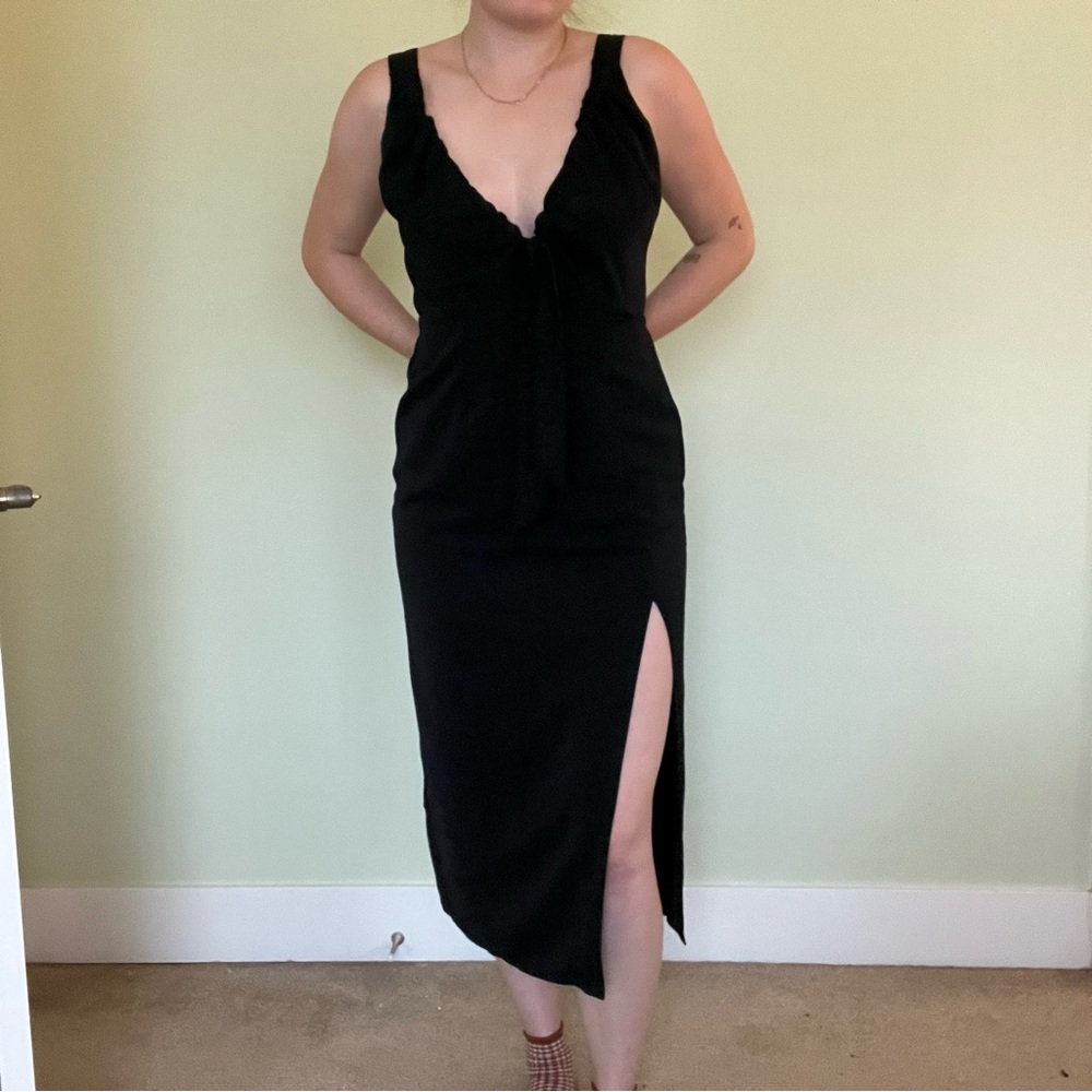 Abercrombie & Fitch Black Midi Dress